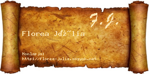 Florea Júlia névjegykártya
